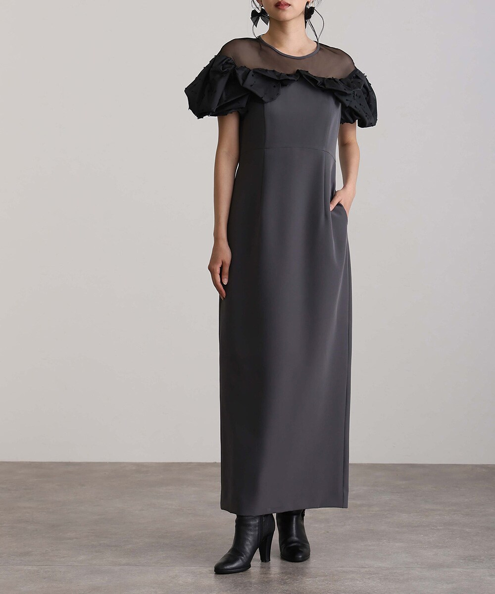 ANDRÉSD ／ アンドレスド フロッキードットワンピース ANDRESD ドレス フロッキードットワンピース / flocky dot one piece