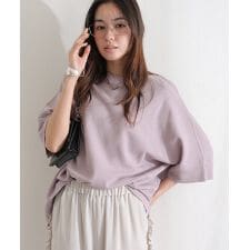 コットンワッフル7分袖ドルマンTシャツ