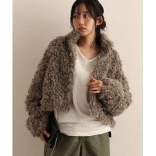 プールヴー(PourVous)のカルガンラム風 フェイクファー ジャケット