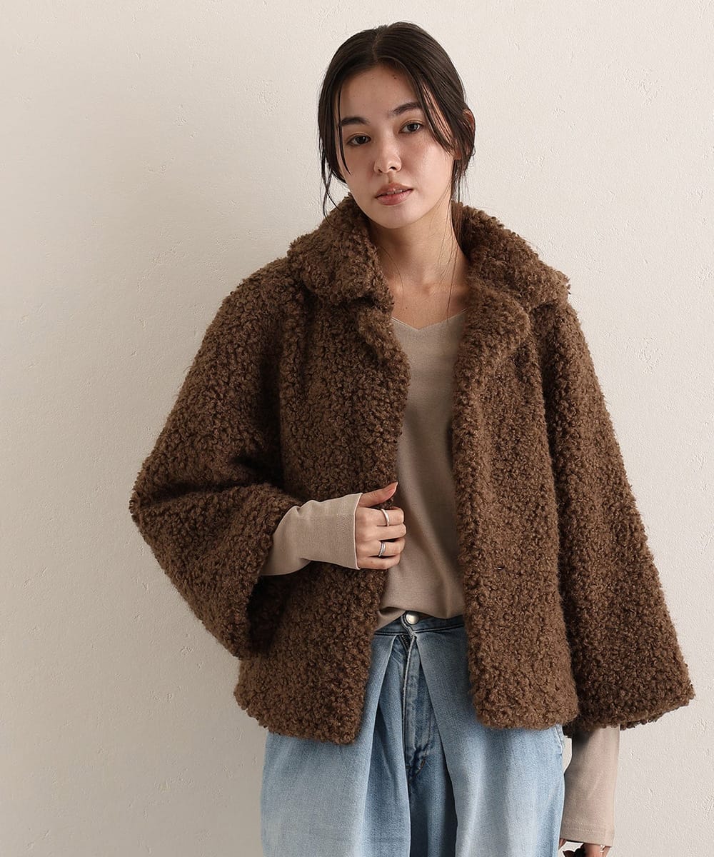 プールヴー（PourVous）/チキアンラム風 フェイクファー ジャケット チキアンラム風 フェイクファー ジャケット | プールヴー(PourVous