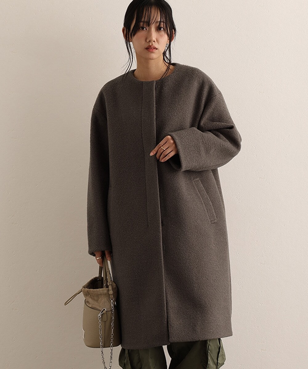 ニューイングランドラムノーカラーコート | アンタイトル(UNTITLED