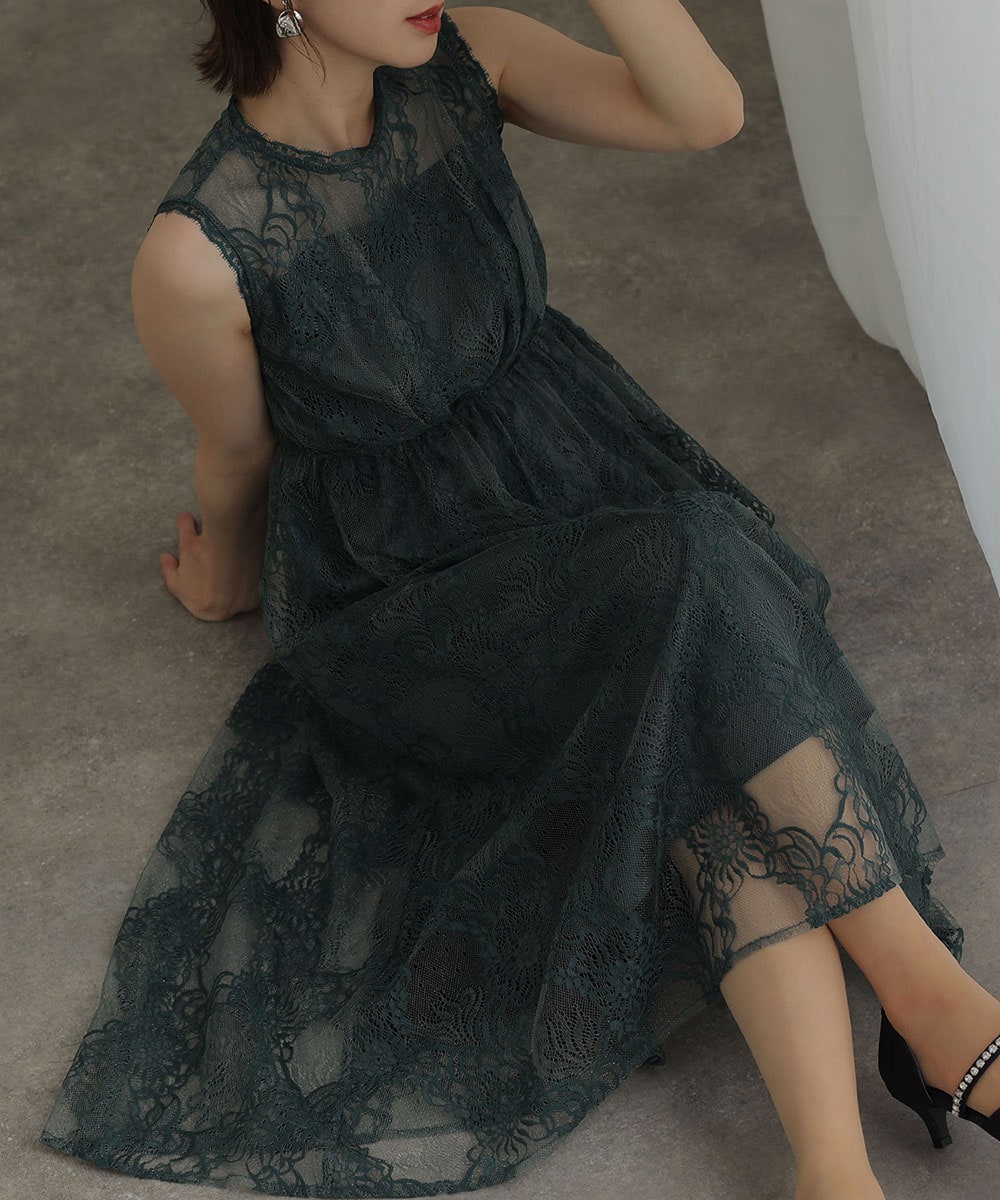 フレアスリーブボレロ花柄刺繍マーメイドドレス | レジャ(Leja