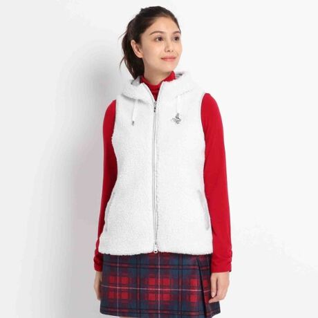 ボア素材フード付きベスト 蓄熱保温裏地 アダバット Adabat ファッション通販 マルイウェブチャネル