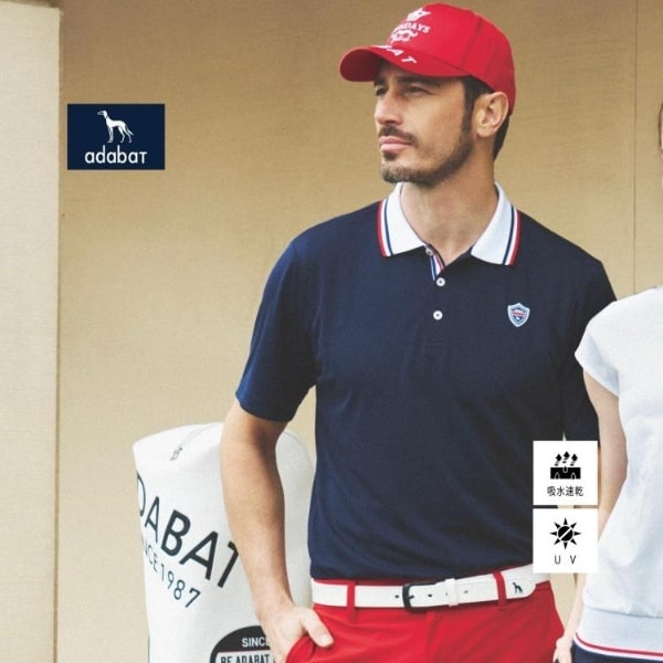 アダバット ネイビー ジッパーポロシャツ