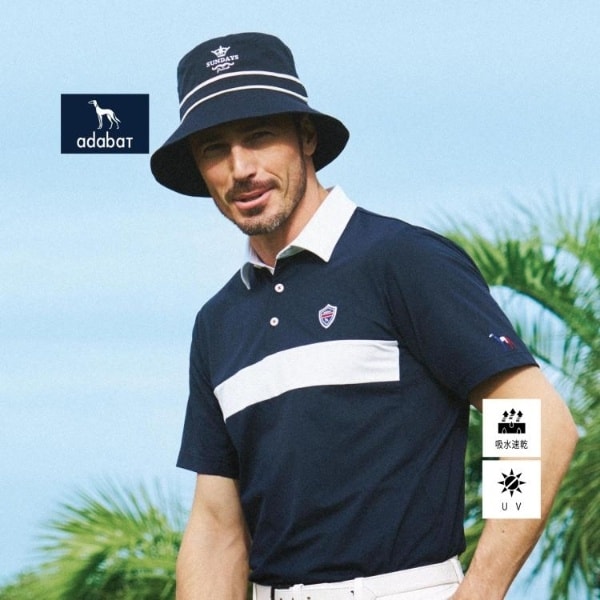 UVカット／吸水速乾】ロゴデザイン 半袖ポロシャツ | アダバット