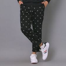 【新レーベル ADABAT NAVY】エンブロイダリーモノグラムクロップドパンツ