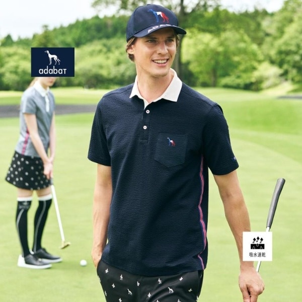 ADABAT NAVY】吸水速乾 サッカーポロシャツ | アダバット(adabat
