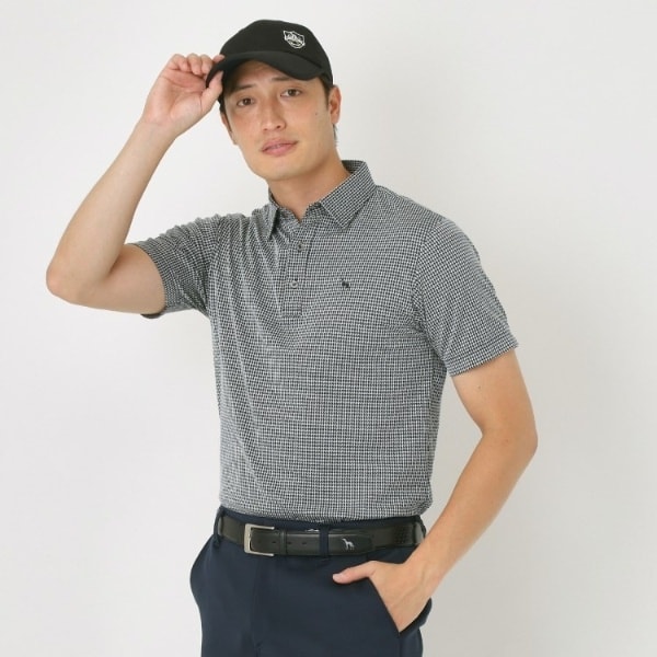 【吸水速乾】千鳥ジャカードポロシャツ
