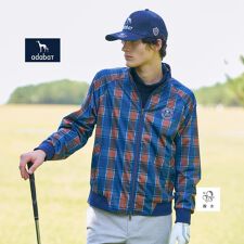 【新レーベル ADABAT NAVY】タータンチェックブルゾン