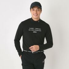 【吸湿発熱】メッセージロゴモックネックロンT