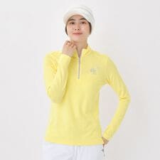 【吸湿発熱】ハーフジップ長袖モックネックT