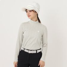 小紋柄プリントP長袖モックT