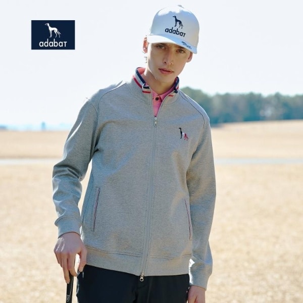 【ADABAT NAVY】メランジポンチジップブルゾン