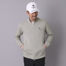 【ADABAT NAVY】メランジポンチジップブルゾン