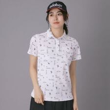 【ADABAT NAVY】ロゴサマープリント半袖ポロシャツ