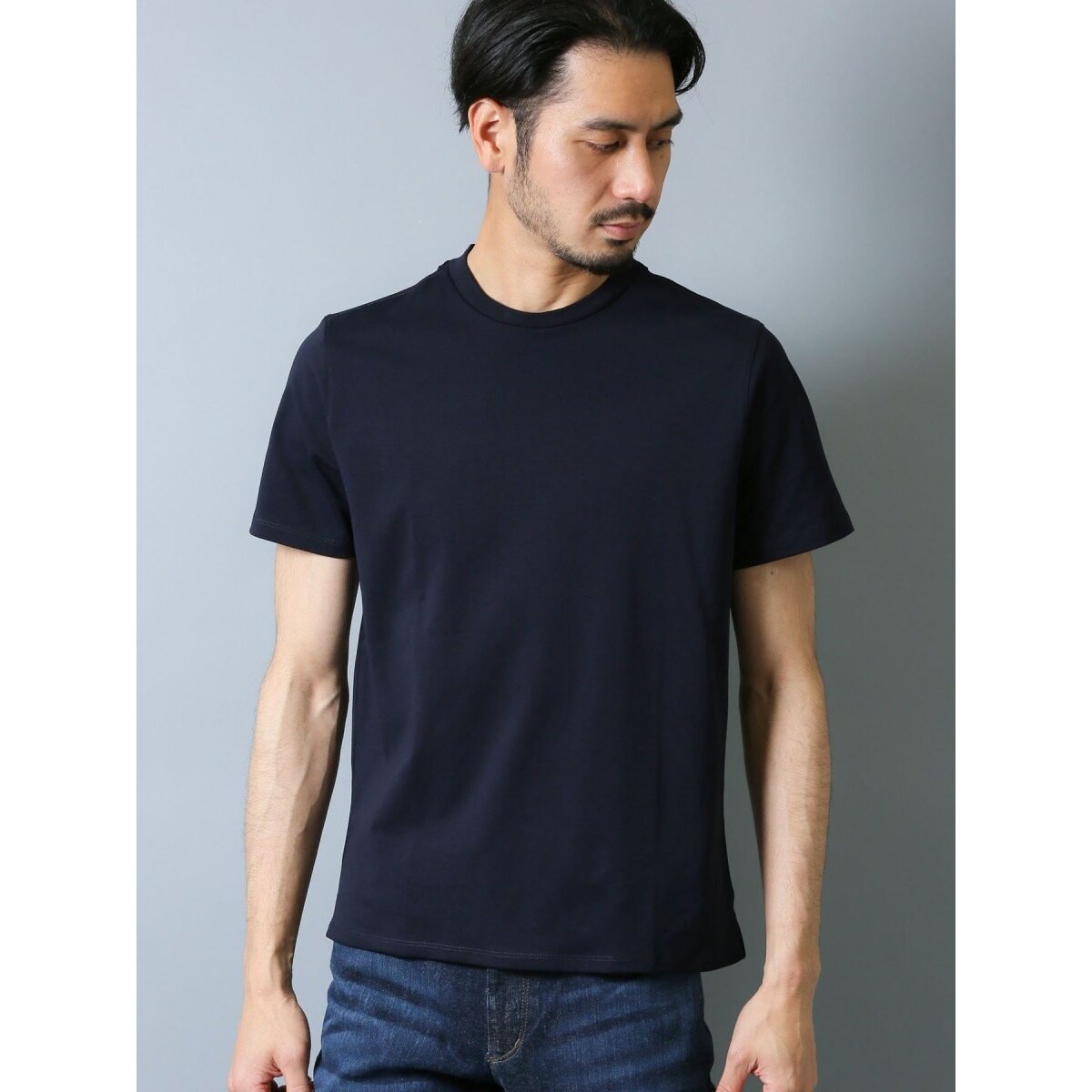 DRESS T-SHIRT】シルケットポンチ クルーネック半袖Ｔシャツ