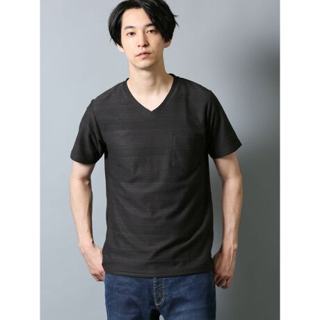 シャドーボーダー胸ポケット付き Vネック半袖tシャツ タカキュー Taka Q ファッション通販 マルイウェブチャネル Cb002 672 72 01