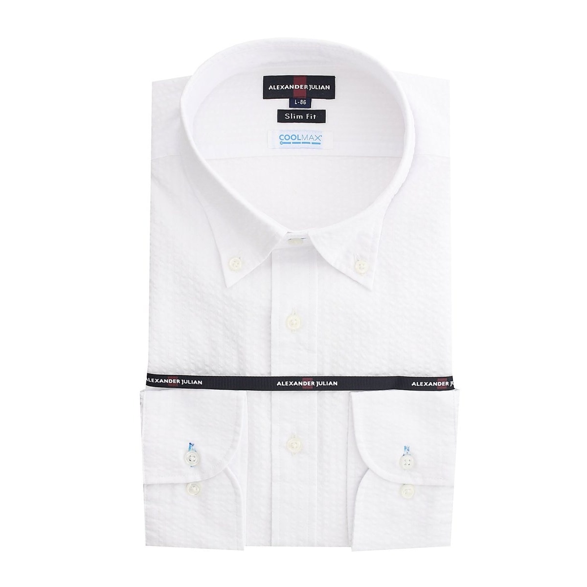 クールマックス/COOLMAX シアサッカー スリムフィット ボタンダウン