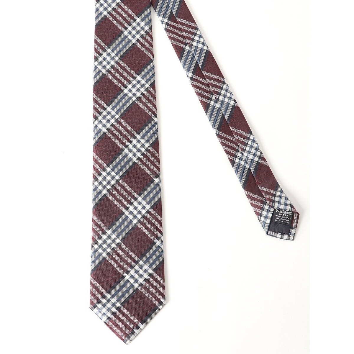 アレキサンダージュリアン 日本製 シルクチェック柄 ネクタイ 8.0cm幅