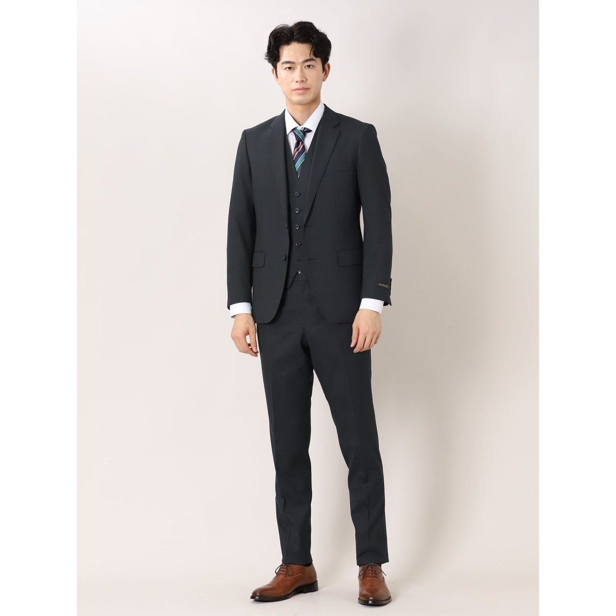 【A4】カシミア混ウール 3ピーススーツ【アレキサンダージュリアン】 110013343201333.75.-_1.jpg