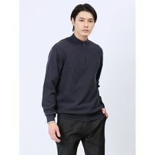 タカキュー クロスストレッチ ハーフジップニット