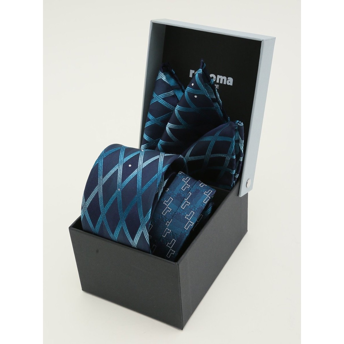 スーティスト シルク パネル柄 ナロータイ&チーフセット | タカキュー