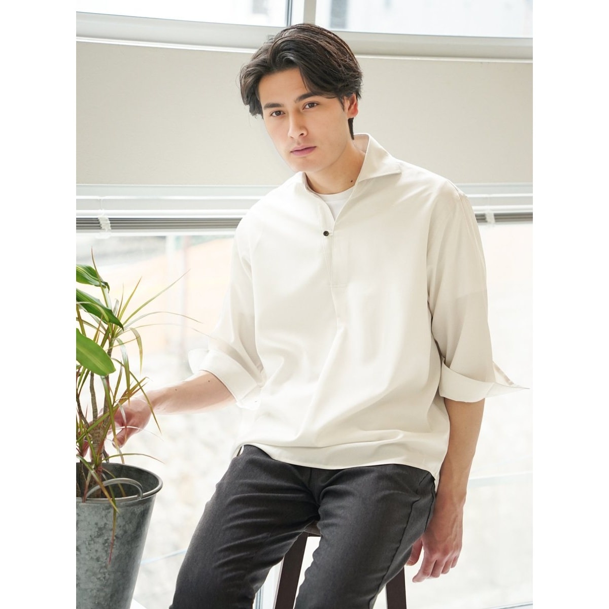 タカキュー TechLinen 7分袖カプリシャツ | タカキュー(TAKA-Q タカキュー TechLinen 7分袖カプリシャツ | タカキュー(TAKA-Q