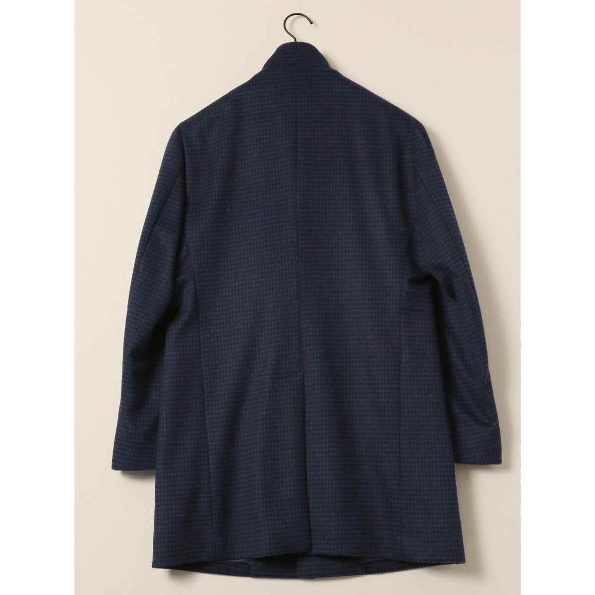 カシミヤ混】ウール スタンドコート チェック紺 | タカキュー(TAKA-Q