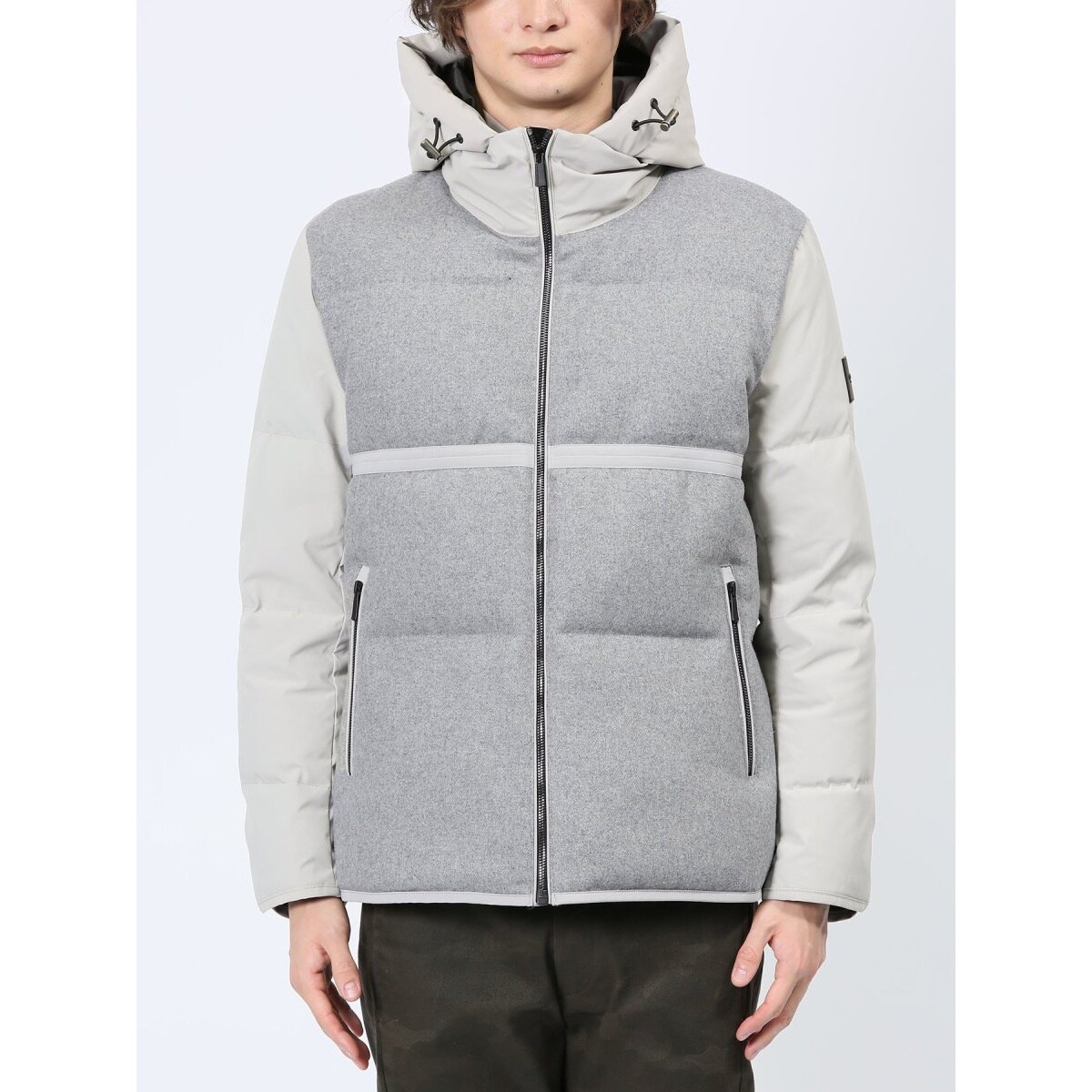 ダウン】レノマ オム ウール ハイブリッド切替 ダウンジャケット