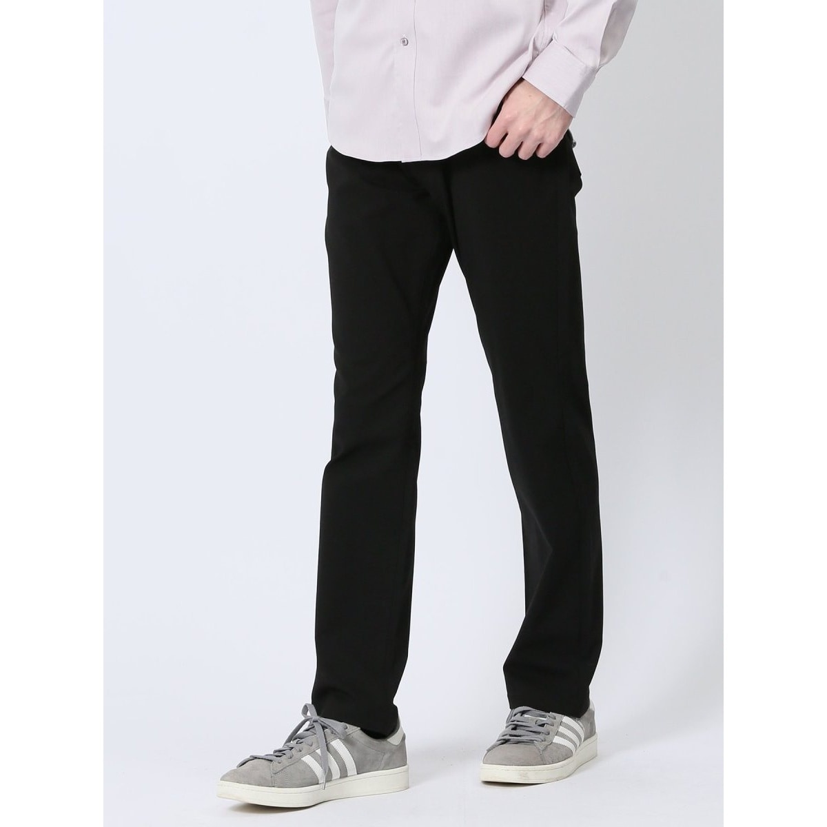 m.f.エディトリアル クロスストレッチ裏起毛 スリムパンツ ドビー