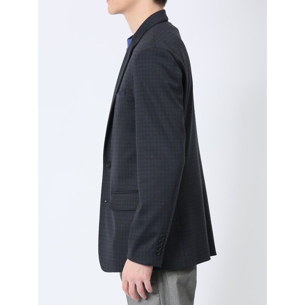 タカキュー ストレッチポンチ 2ボタンジャケット 千鳥紺 | タカキュー