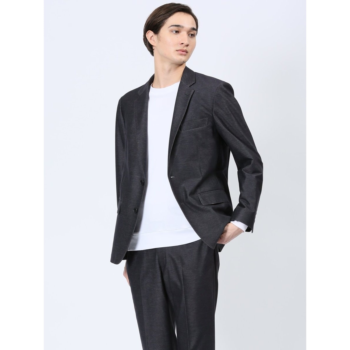 タカキュー（TAKA−Q）/タカキュー インディゴニット 2ボタンジャケット 紺(セットアップ可能) タカキュー インディゴニット 2ボタンジャケット 紺(セットアップ可能