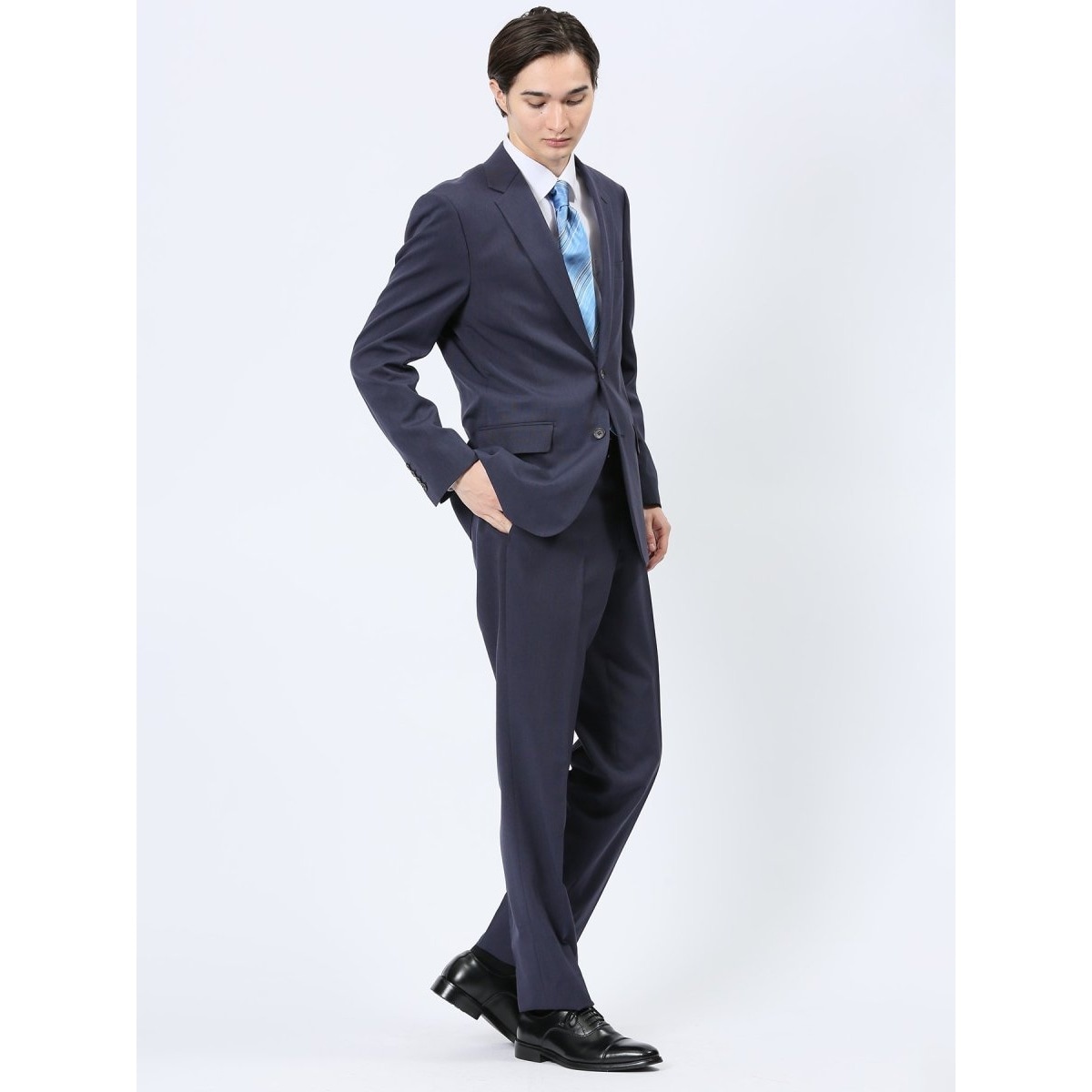 タカキュー（TAKA−Q）/【光沢 ウール混 ストレッチ】タカキュー 2ボタン3ピース ビジネスセットアップスーツ 組織グレー 光沢 ウール混 ストレッチ】タカキュー 2ボタン3ピース ビジネス