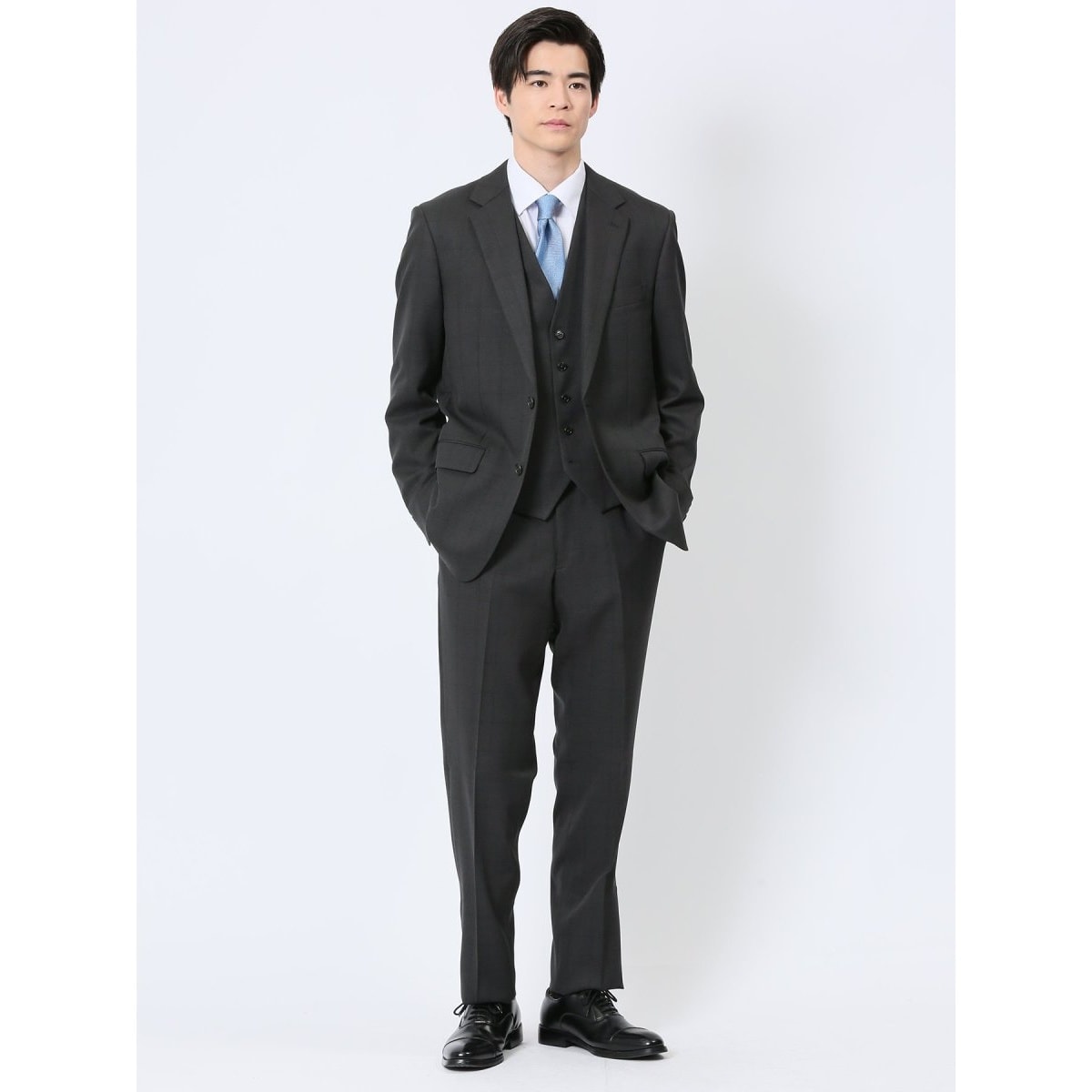 ストレッチ ウォッシャブル】タカキュー 2ボタン3ピース ビジネス