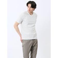 タカキュー メッシュ かすれプリント Vネック半袖Tシャツ