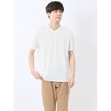 タカキュー リンクスダイヤ柄ジャガード Vネック半袖Tシャツ
