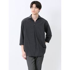 【イージーケア】タカキュー TechLinen／テックリネン プルオーバー 7分袖シャツ
