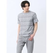 タカキュー メッシュ かすれプリント クルーネック半袖Tシャツ