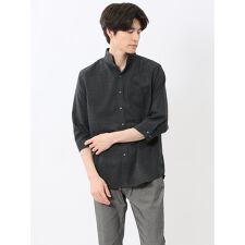 【吸水速乾】【マシンウォッシャブル】タカキュー TechLinen スタンドカラー 7分袖シャツ