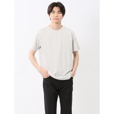 【ストレッチ】【マシンウォッシャブル】タカキュー ふくれチェックジャガード クルーネック半袖Tシャツ