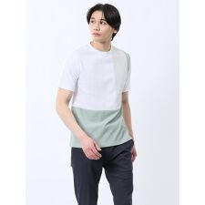 タカキュー 異素材切替 クルーネック半袖Tシャツ
