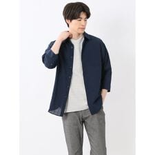 【ウォッシャブル】タカキュー サッカーチェック レギュラーカラー ストレッチ7分袖シャツ