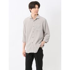【ストレッチ】【マシンウォッシャブル】タカキュー 楊柳 ワイドカラー7分袖シャツ