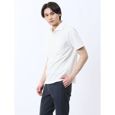 【イージーケア】タカキュー カットサッカー ワイドカラー半袖ポロシャツ
