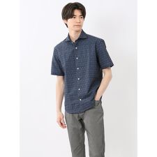 タカキュー(TAKA-Q)の【ストレッチ】【マシンウォッシャブル】タカキュー メッシュ 小花プリント カッタウェイ半袖シャツ