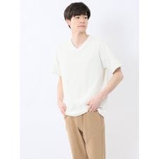 【ストレッチ】【吸水速乾】【マシンウォッシャブル】タカキュー ドライストライプ Vネック半袖Tシャツ