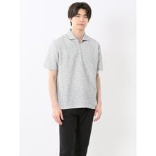 【ストレッチ 綿混】タカキュー 杢リップル カッタウェイ半袖ポロシャツ