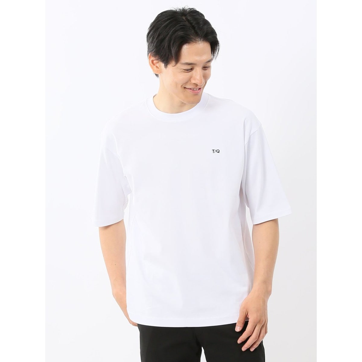  Tシャツ ロゴ刺繍 クルーネック 半袖 綿100％ ロゴ刺繍 クルーネック半袖Tシャツ | タカキュー(TAKA-Q