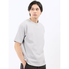【綿混】タカキュー ダブルフェイス ポンチ クルーネック半袖Tシャツ