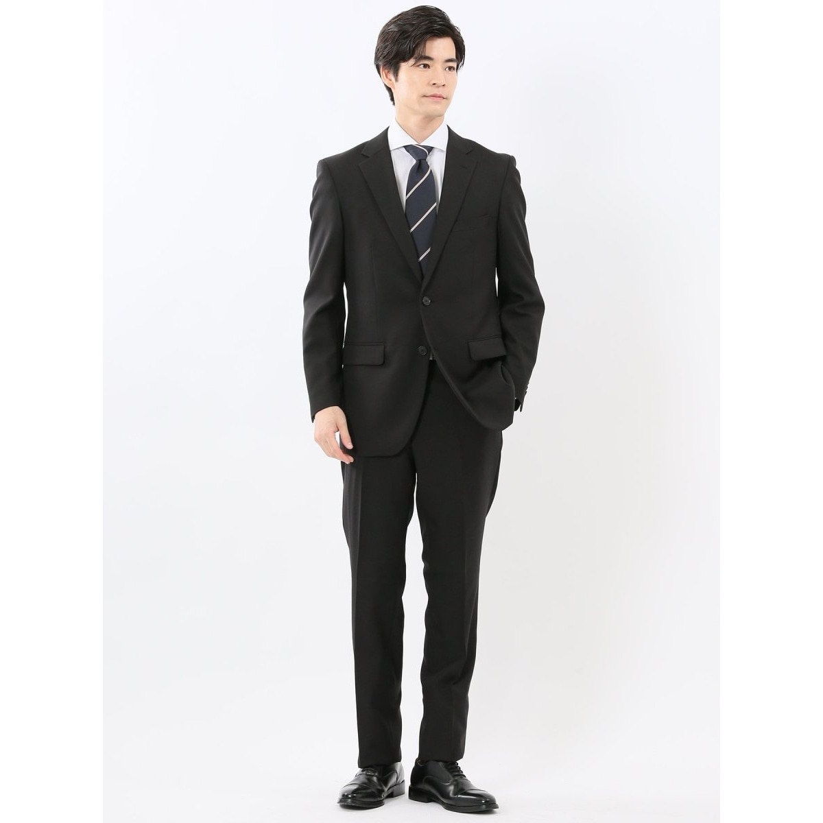 【美品✨】ガルニエ　3ピース　スーツ　セットアップ　ブラック　3点セット　黒　M 閉店セール】TRストレッチ3ピースセットアップスーツ□メンズ